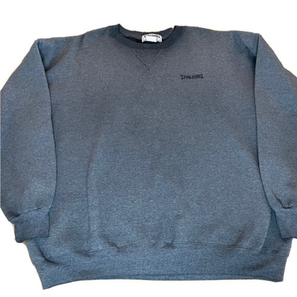 Vintage 90s Spalding Crewneck Sweatshirt Pullover Gray Crew 50-50 USA